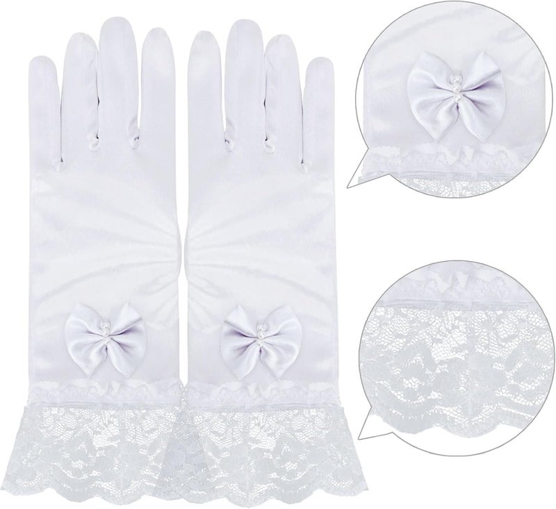 ICECUTE 4 PCS Princess Crown Accessories Kit,Incl. Flower Crown/Brooch/Earring/Glove,Dress Up Accessories for Women Gold - Image 4